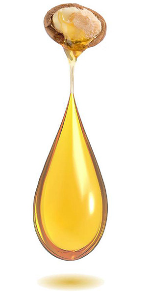 a drop of argan oil from the fruit